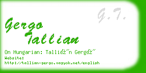 gergo tallian business card